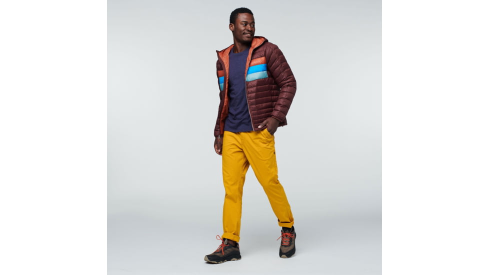 Cotopaxi Fuego Down Hooded Jacket - Mens, Chestnut Stripes, Large, FDJ-F22-CHSNTHS-M-L