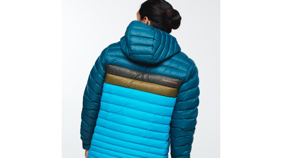 Cotopaxi Fuego Down Hooded Jacket - Mens, Deep Ocean &amp; Mineral Blue, Large, FDJ-S22-DOMTM-M-L