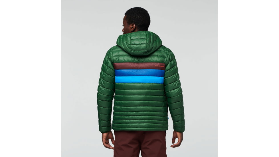 Cotopaxi Fuego Down Hooded Jacket - Mens, Forest Stripes, Small, FDJ-F22-FORES-M-S