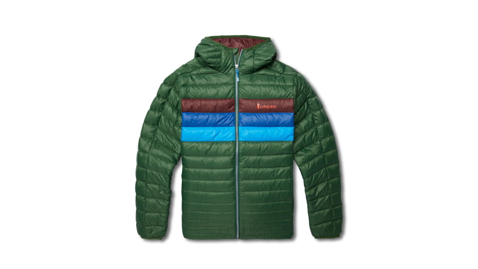 Cotopaxi Fuego Down Hooded Jacket - Mens, Forest Stripes, Small, FDJ-F22-FORES-M-S