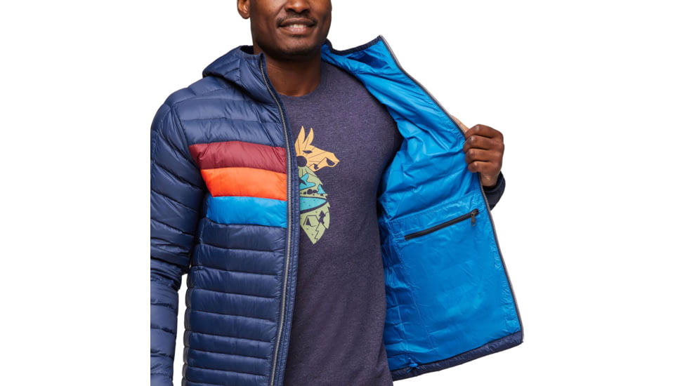 Cotopaxi Fuego Down Hooded Jacket - Mens, Ink Stripes, Small, FDJ-F23-INKS-M-S