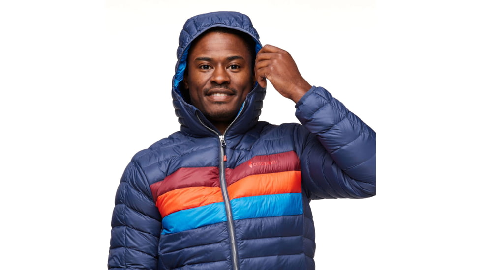 Cotopaxi Fuego Down Hooded Jacket - Mens, Ink Stripes, Small, FDJ-F23-INKS-M-S