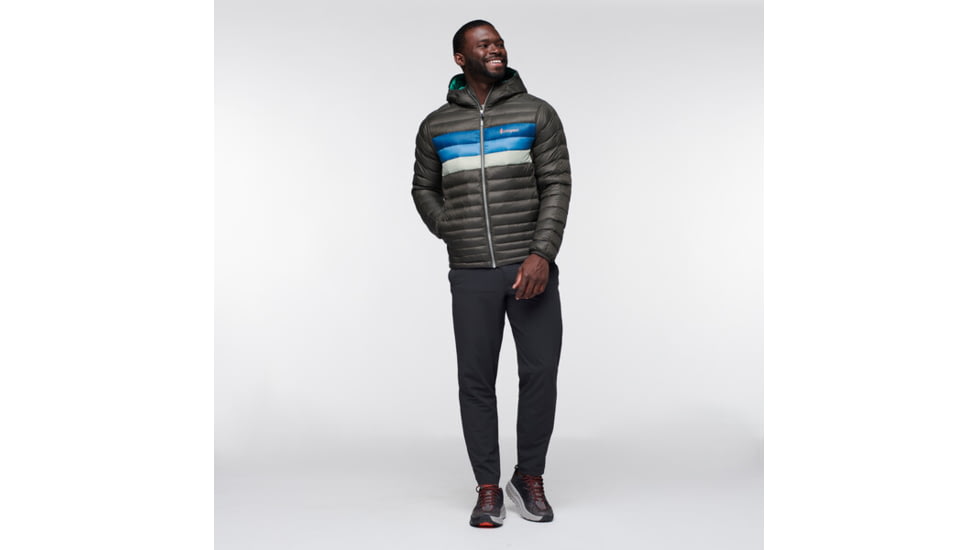 Cotopaxi Fuego Down Hooded Jacket - Mens, Iron Stripes, Small, FDJ-F21-IRONS-M-S