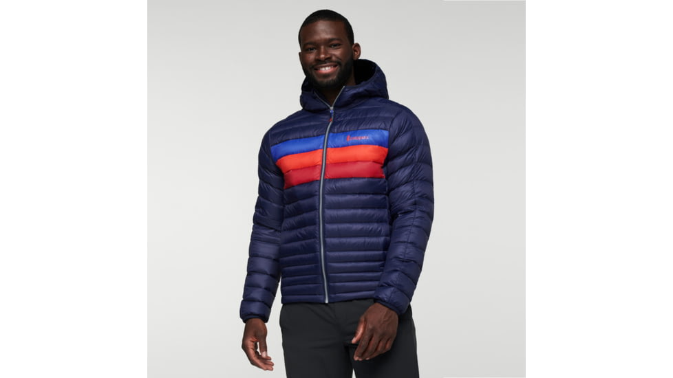 Cotopaxi Fuego Down Hooded Jacket - Mens, Maritime Stripes, Small, FDJ-F21-MTMS-M-S