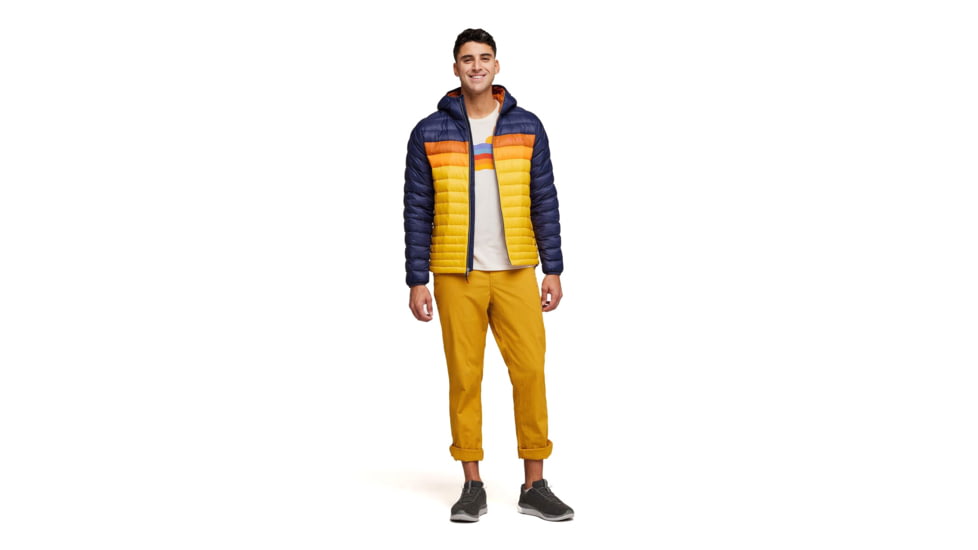 Cotopaxi Fuego Down Hooded Jacket - Mens, Maritime &amp; Sunset, Extra Small, FDJ-S23-MTMSU-M-XS