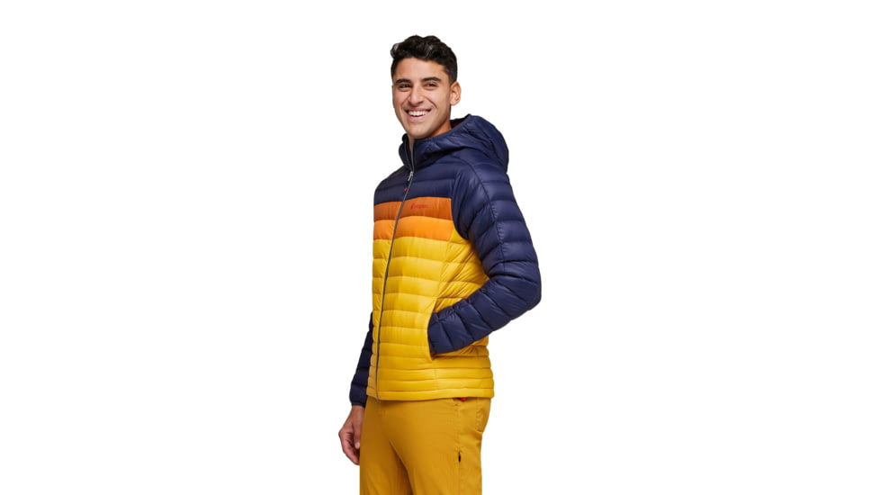 Cotopaxi Fuego Down Hooded Jacket - Mens, Maritime &amp; Sunset, Extra Small, FDJ-S23-MTMSU-M-XS