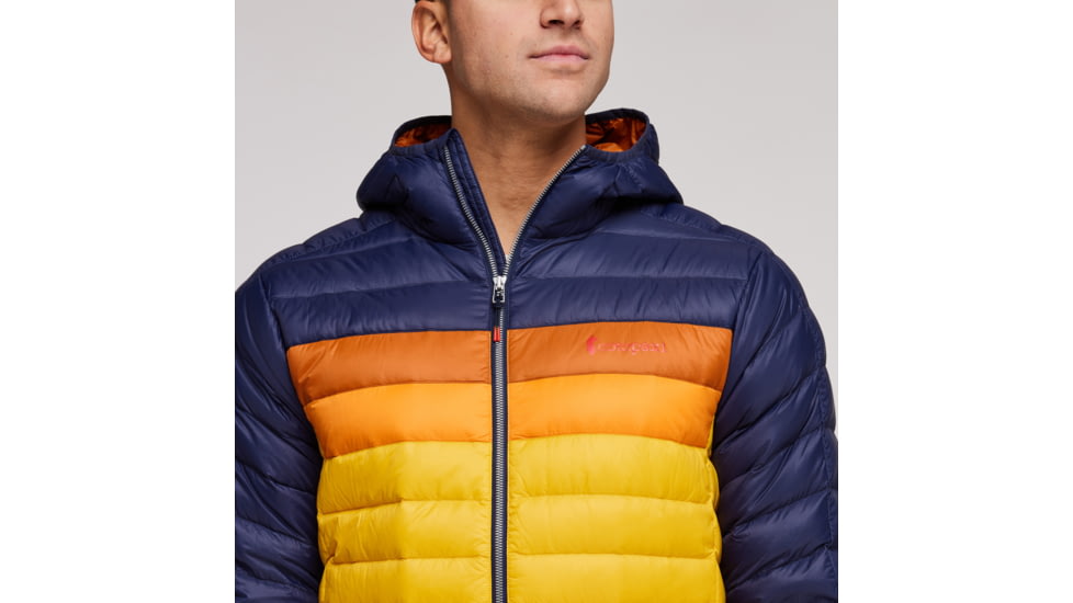 Cotopaxi Fuego Down Hooded Jacket - Mens, Maritime/Sunset, Large, FDJ-S23-MTMSU-M-L