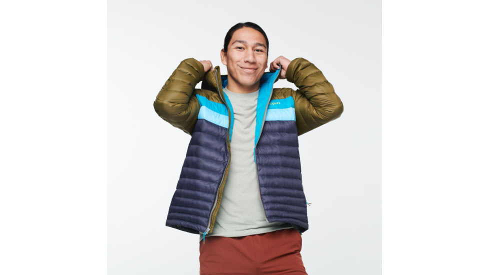 Cotopaxi Fuego Down Hooded Jacket - Mens, Oak/Graphite, Extra Small, FDJ-S22-OAKGRP-M-XS