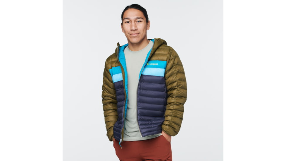 Cotopaxi Fuego Down Hooded Jacket - Mens, Oak &amp; Graphite, 2XL, FDJ-S22-OAKGRP-M-XXL