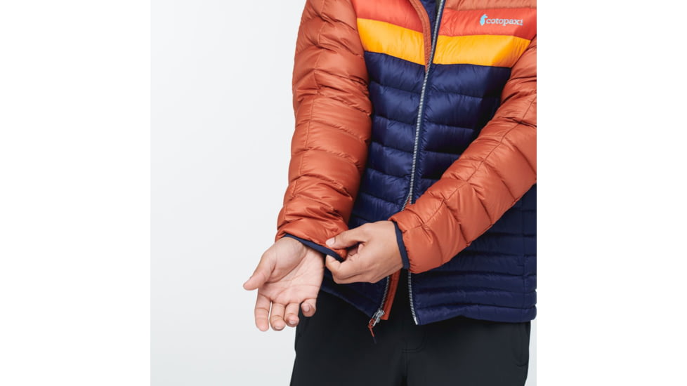 Cotopaxi Fuego Down Hooded Jacket - Mens, Spice/Maritime, Extra Small, FDJ-S22-SPMTM-M-XS