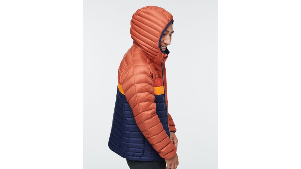 Cotopaxi Fuego Down Hooded Jacket - Mens, Spice/Maritime, Extra Small, FDJ-S22-SPMTM-M-XS