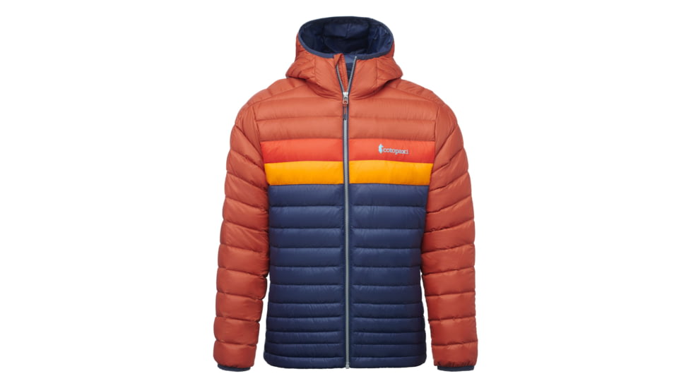 Cotopaxi Fuego Down Hooded Jacket - Mens, Spice/Maritime, Extra Small, FDJ-S22-SPMTM-M-XS
