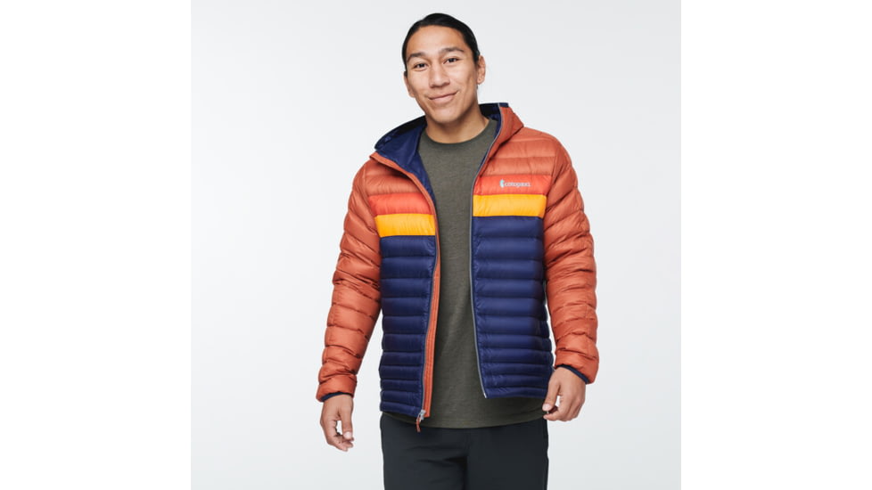 Cotopaxi Fuego Down Hooded Jacket - Mens, Spice &amp; Maritime, Extra Large, FDJ-S22-SPMTM-M-XL