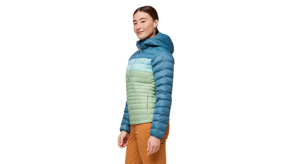 Cotopaxi Fuego Down Hooded Jacket - Womens, Blue Spruce/Aspen, Medium, FDJ-F23-BLSPAS-W-M