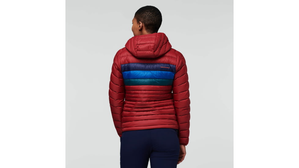 Cotopaxi Fuego Down Hooded Jacket - Womens, Currant Stripes, Large, FDJ-F22-CURRS-W-L