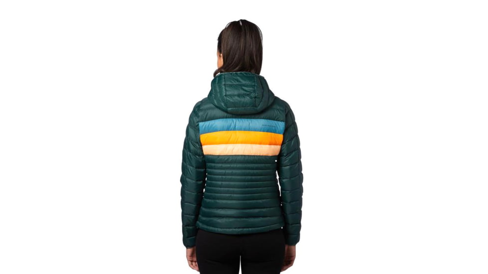 Cotopaxi Fuego Down Hooded Jacket - Womens, Dark Forest Stripes, Small, FDJ-F20-DFORS-W-S