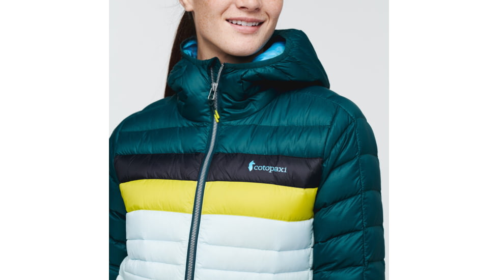 Cotopaxi Fuego Down Hooded Jacket - Womens, Deep Ocean &amp; Ice, Extra Large, FDJ-S22-DOICE-W-XL