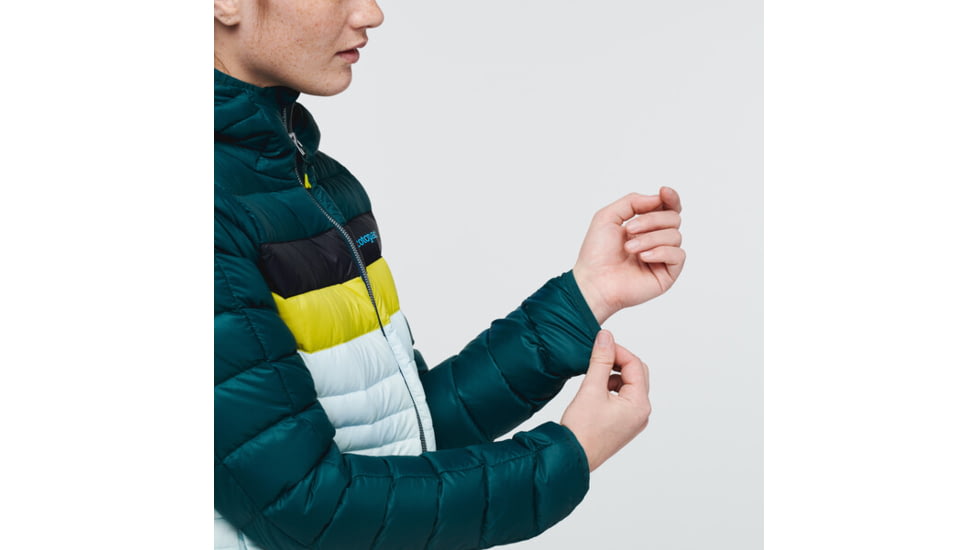 Cotopaxi Fuego Down Hooded Jacket - Womens, Deep Ocean &amp; Ice, Extra Large, FDJ-S22-DOICE-W-XL