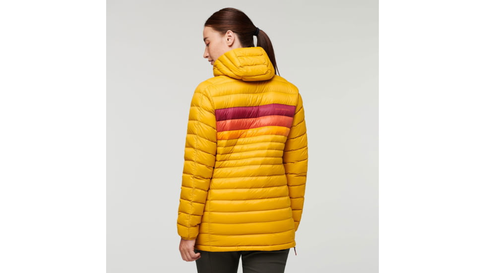 Cotopaxi Fuego Down Hooded Pullover - Womens, Amber Stripes, Extra Large, FDP-F22-AMBS-W-XL