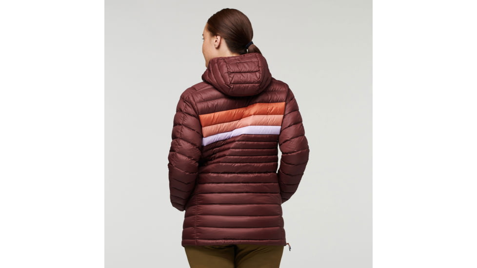 Cotopaxi Fuego Down Hooded Pullover - Womens, Chestnut Stripes, Extra Large, FDP-F22-CHSNTHS-W-XL
