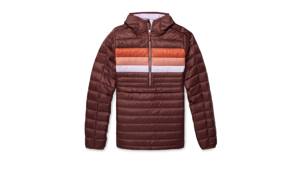 Cotopaxi Fuego Down Hooded Pullover - Womens, Chestnut Stripes, Extra Large, FDP-F22-CHSNTHS-W-XL