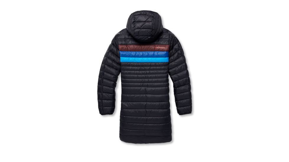 Cotopaxi Fuego Down Parka - Womens, Black/Chestnut Stripes, 2XS, FLJ-F22-BLKCHS-W-XXS