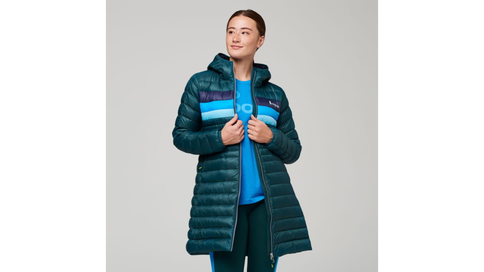 Cotopaxi Fuego Down Parka - Womens, Deep Ocean Stripes, Extra Large, FLJ-F22-DEOCS-W-XL