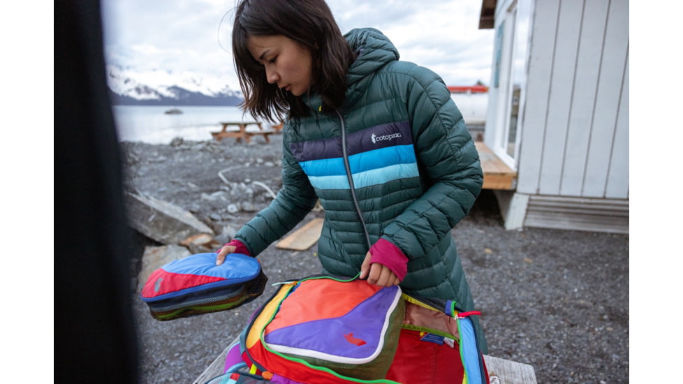 Cotopaxi Fuego Down Parka - Womens, Deep Ocean Stripes, Extra Large, FLJ-F22-DEOCS-W-XL