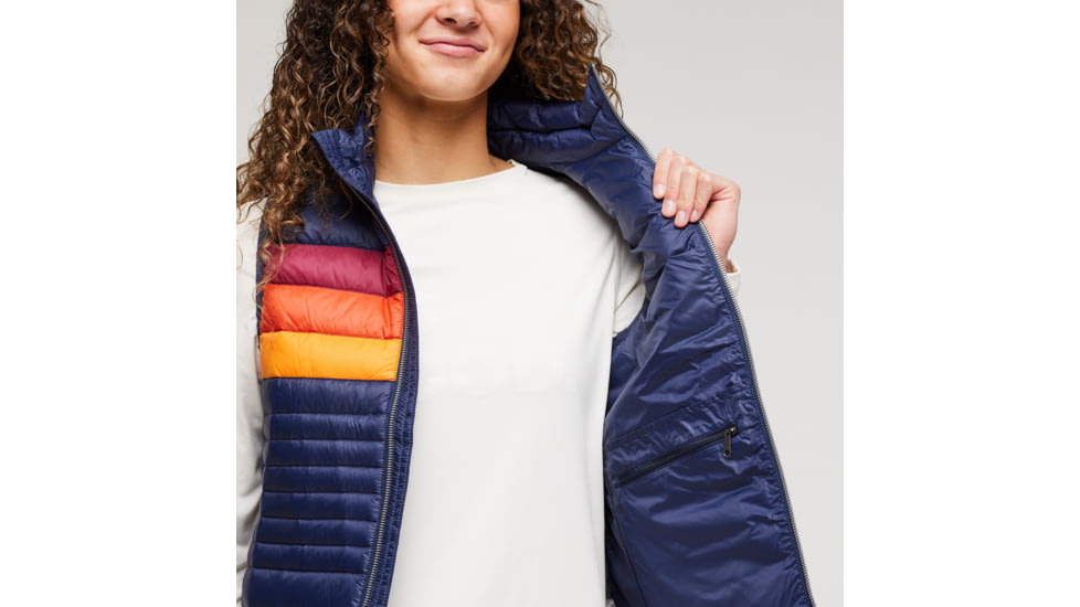 Cotopaxi Fuego Down Vest - Womens, Maritime/Raspberry Stripes, Extra Small, FDV-S23-MTRSP-W-XS