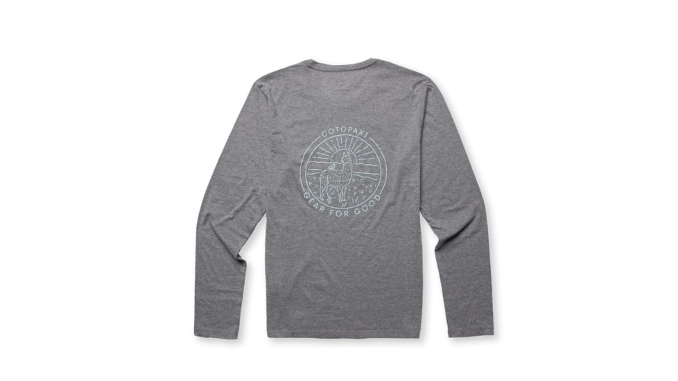 Cotopaxi Hello Llama Long-Sleeve T-Shirt - Mens, Heather Grey, Small, LS-F22-HLL-HGR-M-S