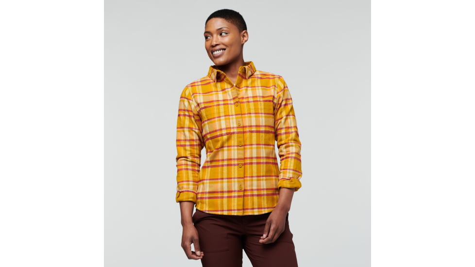 Cotopaxi Mero Flannel Shirt - Womens, Amber Plaid, Medium, LSFL-F22-AMBP-W-M