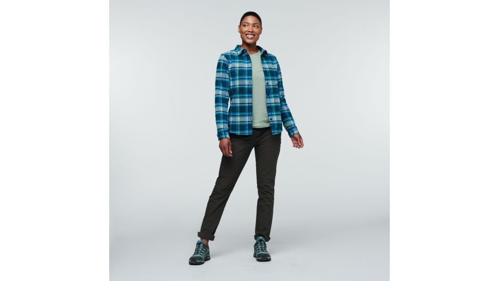 Cotopaxi Mero Flannel Shirt - Womens, Deep Ocean Plaid, Extra Small, LSFL-F22-DEOCP-W-XS