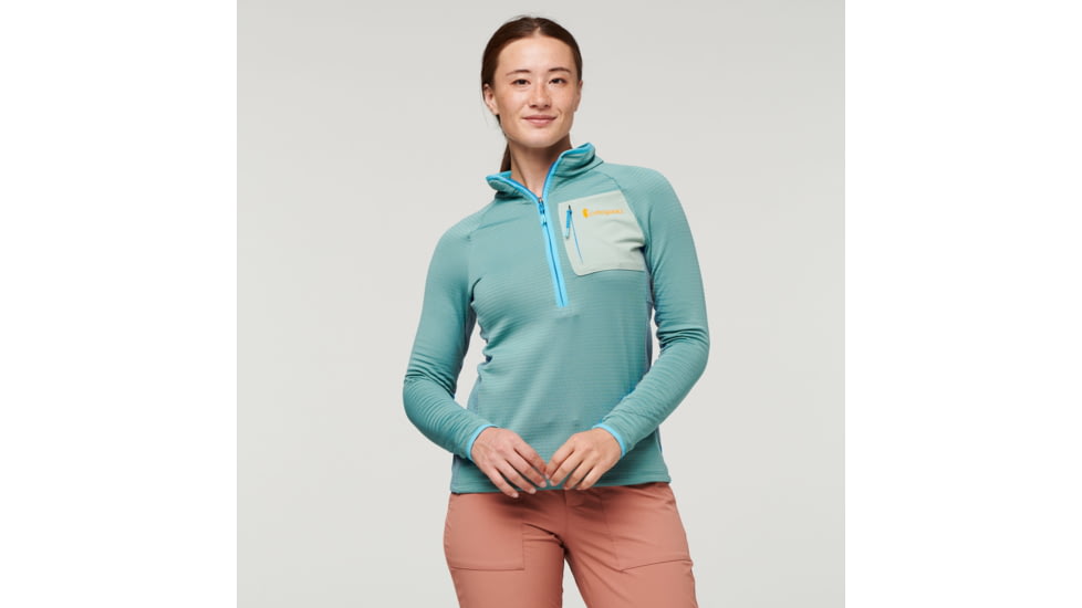 Cotopaxi Otero Fleece Half-Zip Pullover - Womens, Bluegrass/Saltwater, Large, OTRHZ-F22-BLGSW-W-L