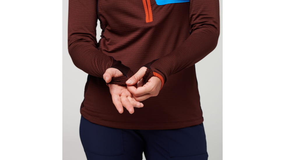 Cotopaxi Otero Fleece Half-Zip Pullover - Womens, Chestnut/Maritime, Extra Large, OTRHZ-F22-CHSMT-W-XL
