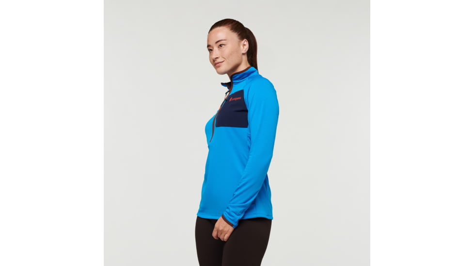 Cotopaxi Otero Fleece Half-Zip Pullover - Womens, Saltwater/Chestnut, Extra Small, OTRHZ-F22-SLTWR-W-XS