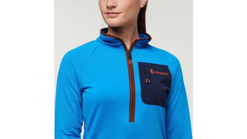 Cotopaxi Otero Fleece Half-Zip Pullover - Womens, Saltwater/Chestnut, Extra Small, OTRHZ-F22-SLTWR-W-XS