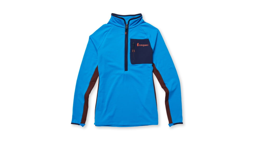 Cotopaxi Otero Fleece Half-Zip Pullover - Womens, Saltwater/Chestnut, Extra Small, OTRHZ-F22-SLTWR-W-XS