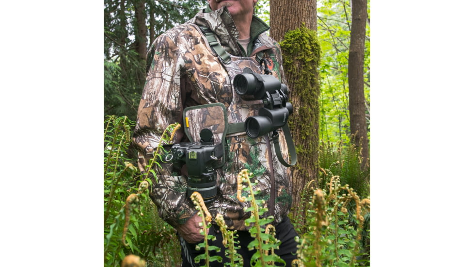 Cotton Carrier CCS G3 Camera Harness For 1 Camera &amp; 1 Binocular, Camo, One Size, 944CAMO