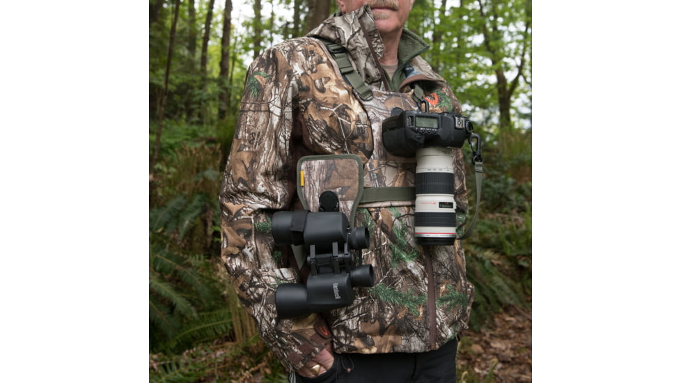 Cotton Carrier CCS G3 Camera Harness For 1 Camera &amp; 1 Binocular, Camo, One Size, 944CAMO