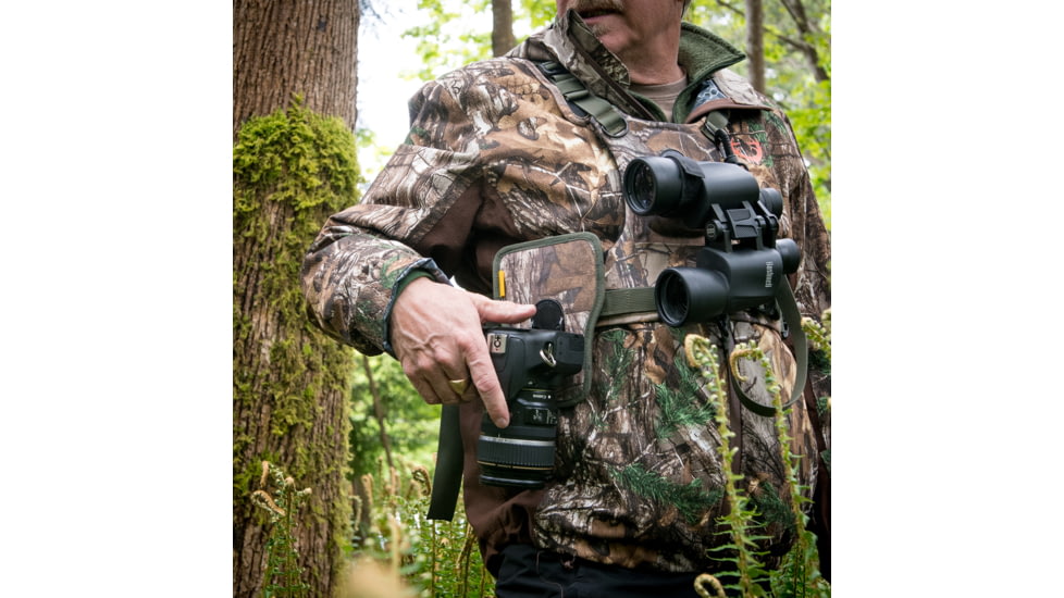 Cotton Carrier CCS G3 Camera Harness For 1 Camera &amp; 1 Binocular, Camo, One Size, 944CAMO