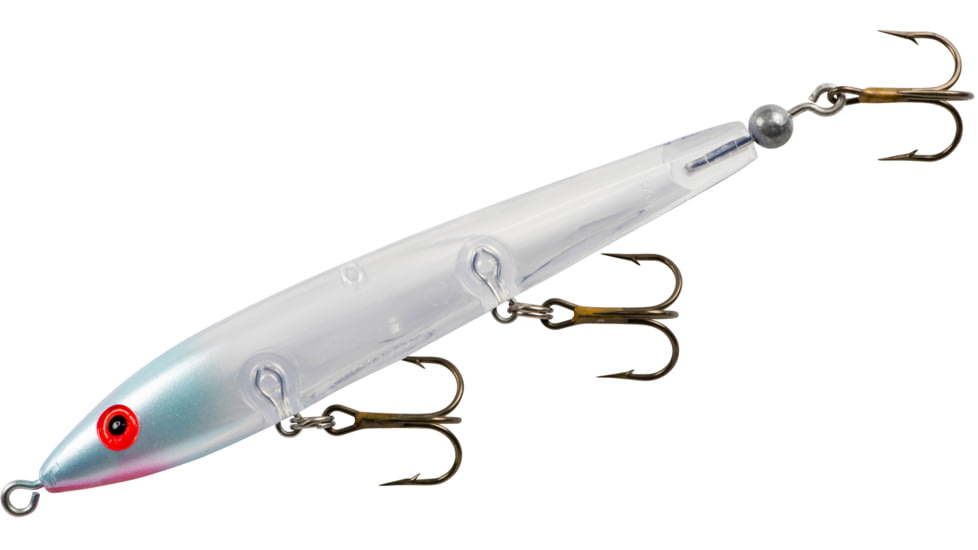 Cotton Cordell Tail Weighted Boy Howdy, 4 1/2in, 3/8oz, 4 Hooks, Clear/Blue Nose, C4012