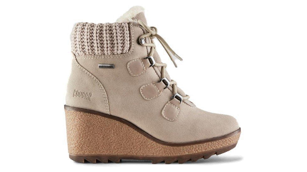 Cougar Pamela Suede Wedge Boot - Womens, Mushroom, 10, Pamela-Mushroom-10