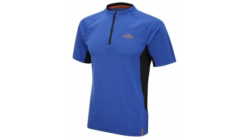 Crag Hoppers Bear Short Sleeve Tech Half-Zip Tee - Men's-Extreme Blue/Black-Small