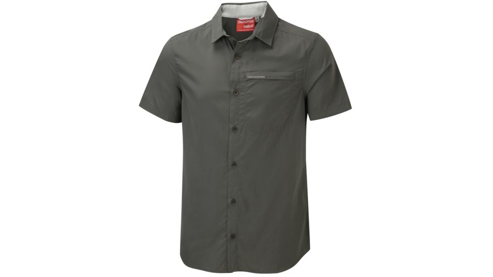 Crag Hoppers Nosilife Belay Short Sleeve Shirt - Men's -Dark Khaki-Small