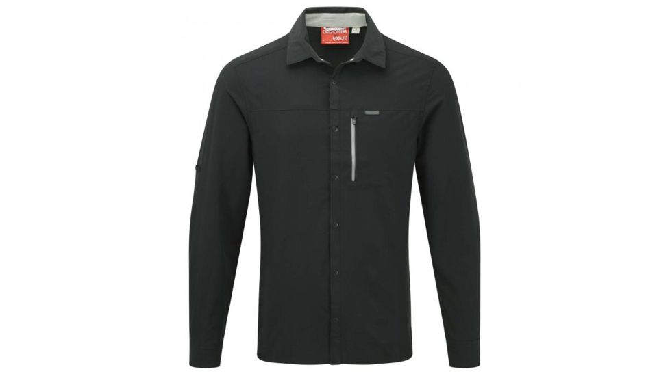Crag Hoppers NosiLife Pro Long Sleeve Shirt - Mens-Black Pepper-Small crh0035-Black Pepper-Small