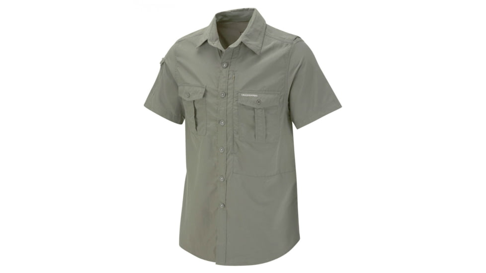 Crag Hoppers NosiLife Short Sleeve Shirt Clearance - Men's-Dusky Green-Small