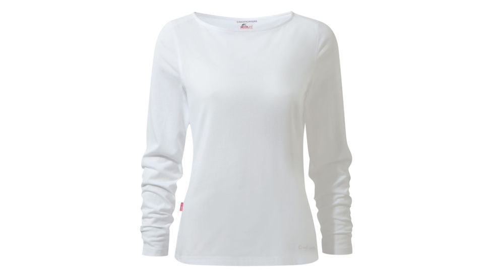Craghoppers NL Erin Long Sleeve Top, Optic White, 4, CWT1226-3ER08L