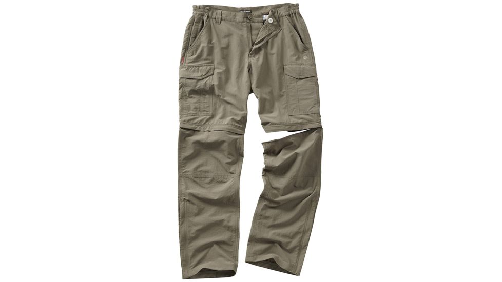 Craghoppers NosiLife Convertible Trouser - Mens-Pebble-32 Waist-Regular Inseam