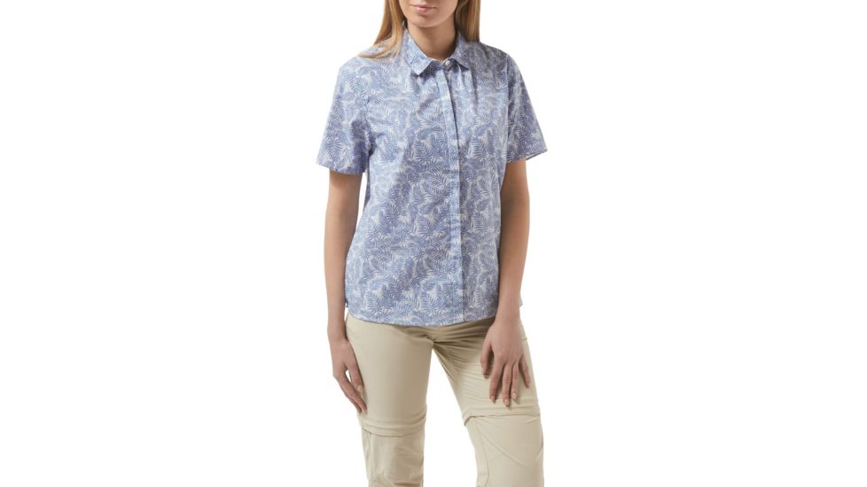 Craghoppers Silla Short Sleeve Shirt, ChinaBlue Pr, 6, CWS476-9KA10L