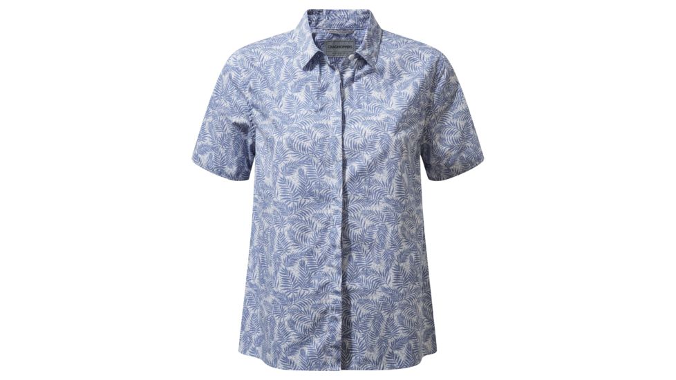 Craghoppers Silla Short Sleeve Shirt, ChinaBlue Pr, 6, CWS476-9KA10L